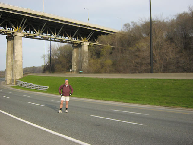 Some guy standing on the Don Valley Parkway