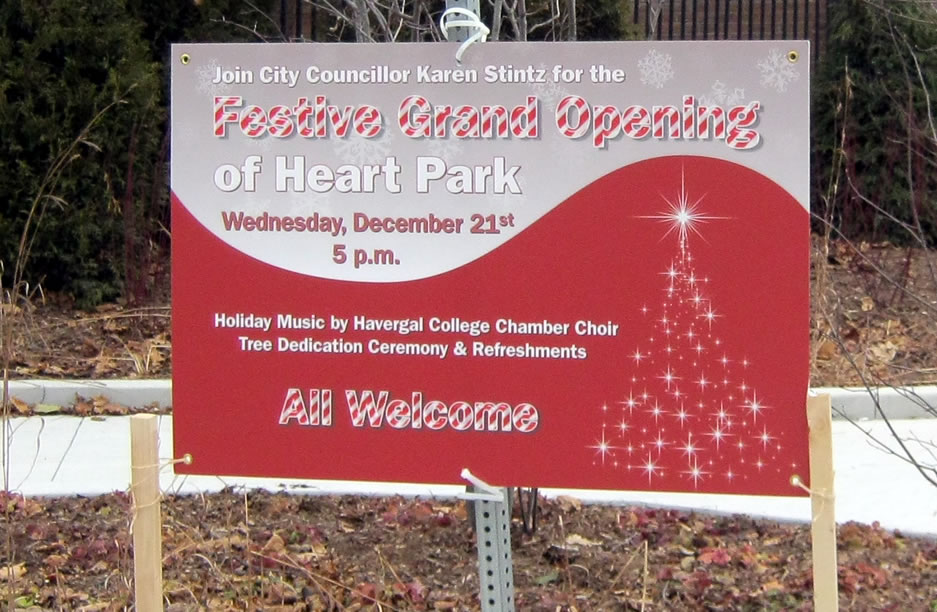 Grand Opening Ceremony for Heart Park, December 21, 2011