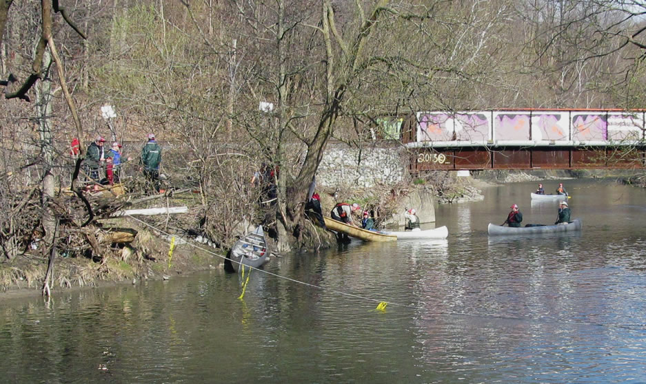 Leaving the water for the second portage